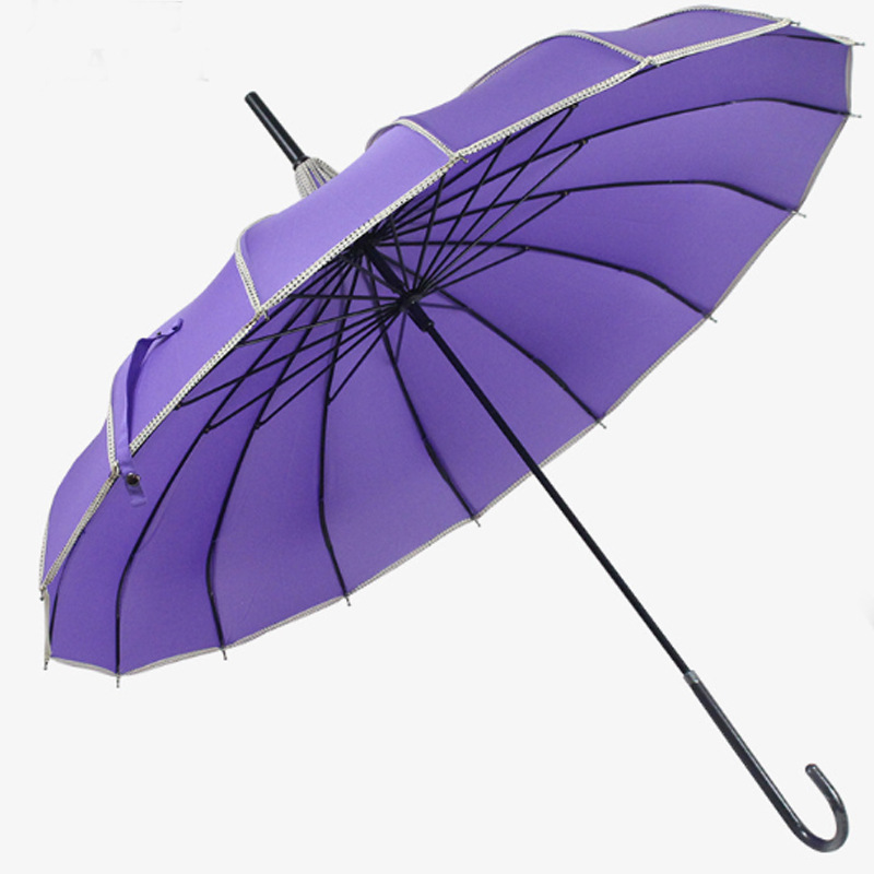 Straight Pole Curved Handle Pagoda Umbrella 4