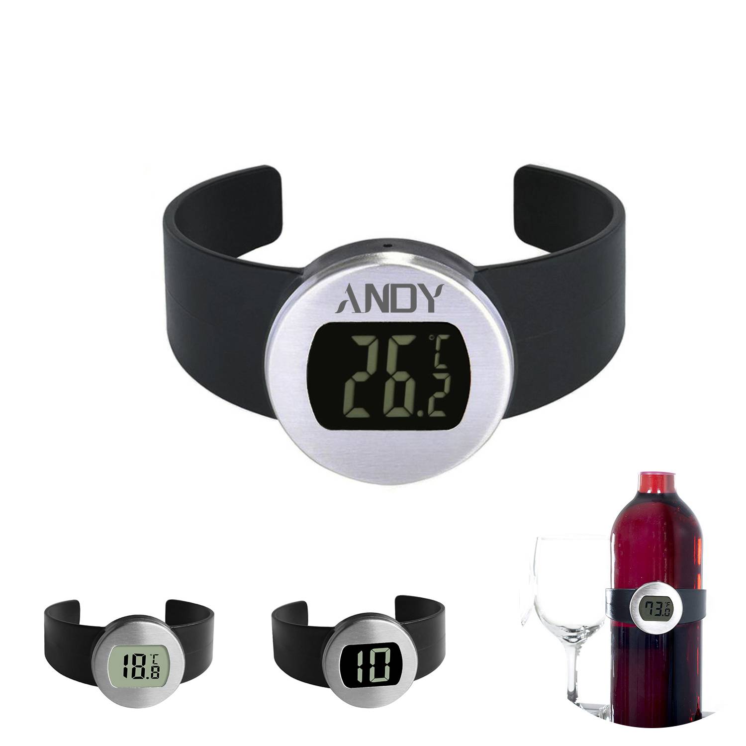 Digital Wine Bottle Thermometer Temperature Measure Monitor 6