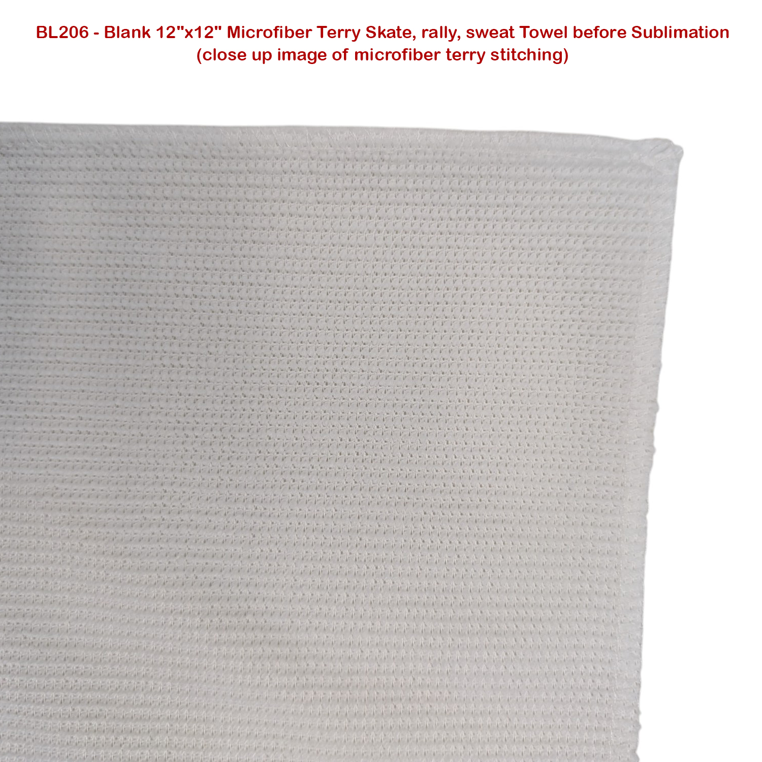 White Microfiber Dri-Lite Terry Skate, Fan, Refresher, Rally Towel, 12x12, Blank Only 5