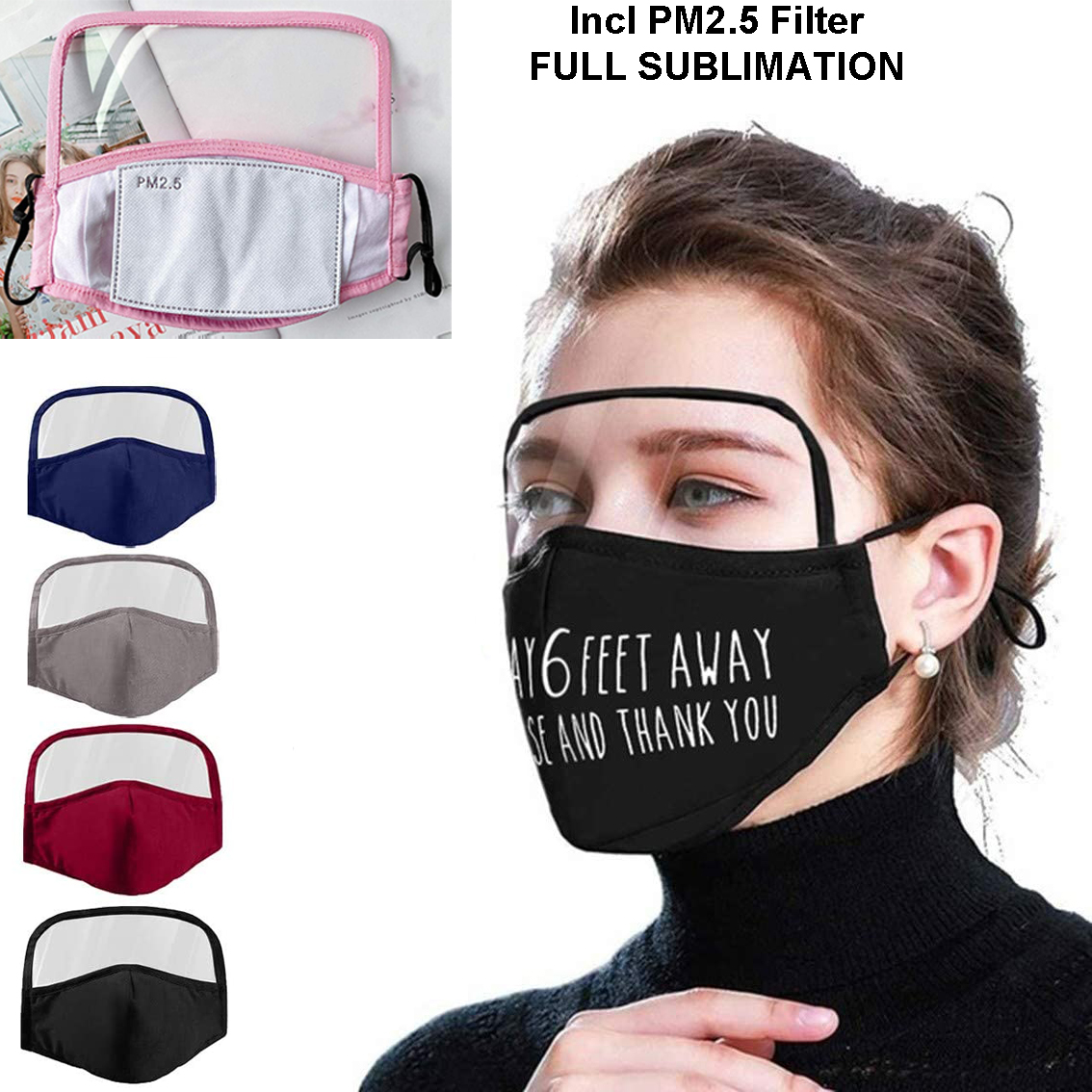 ClearView Smile PM2.5 Mask — Gilded Geo Pink 4