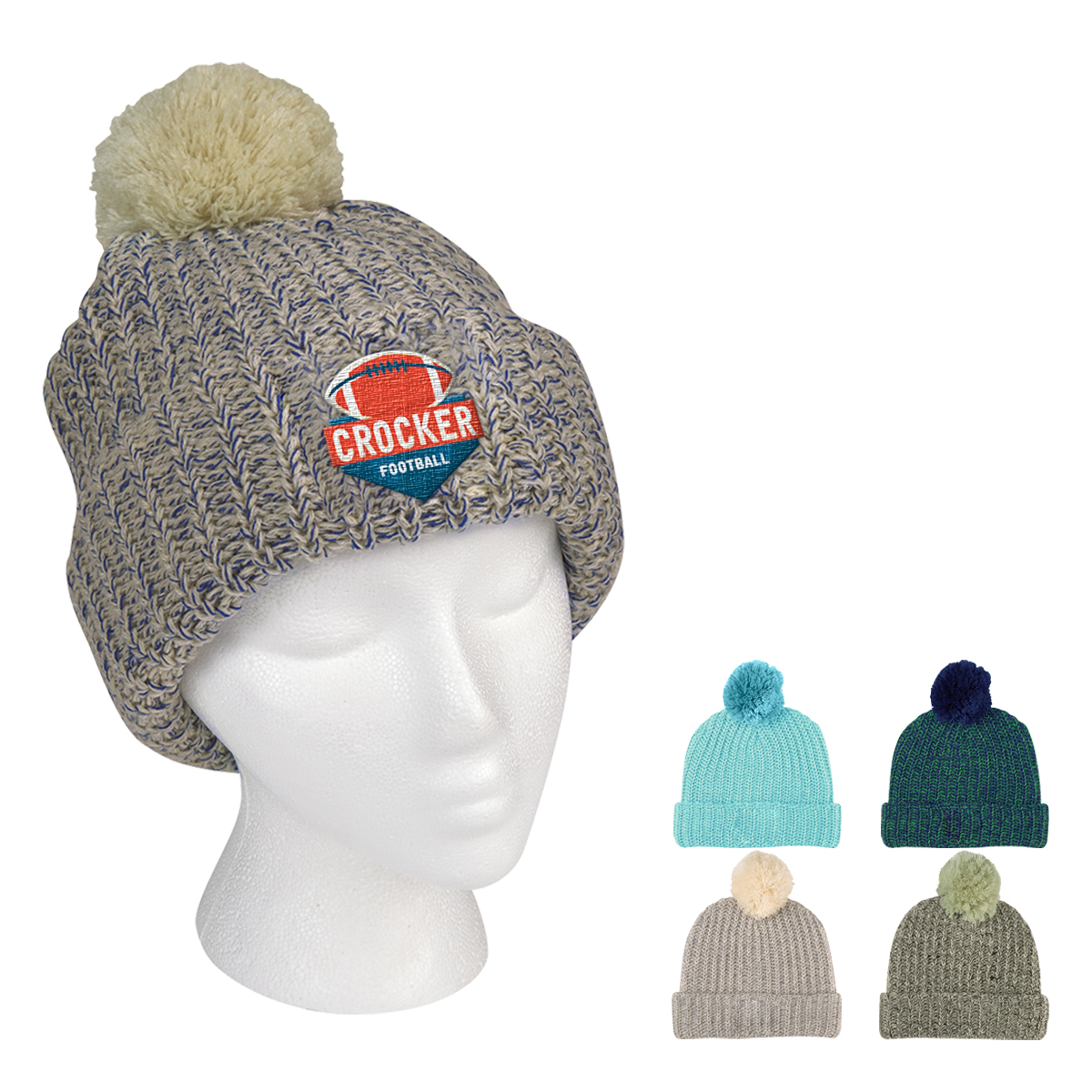 Grace Collection Pom Beanie With Cuff 10