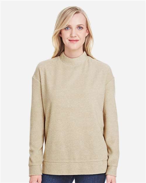 Women's Weekend Terry Mock Neck Pullover - 8428 2