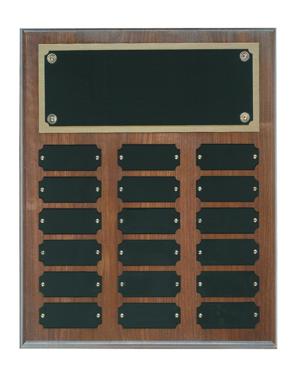 18 Plate Genuine Walnut Step Edge Perpetual Plaques 2