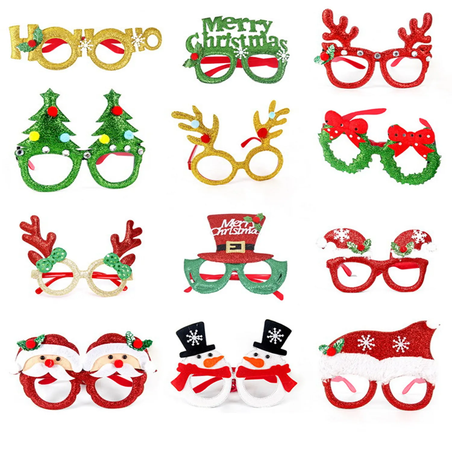 Christmas Party Glasses Glitter Frames 6