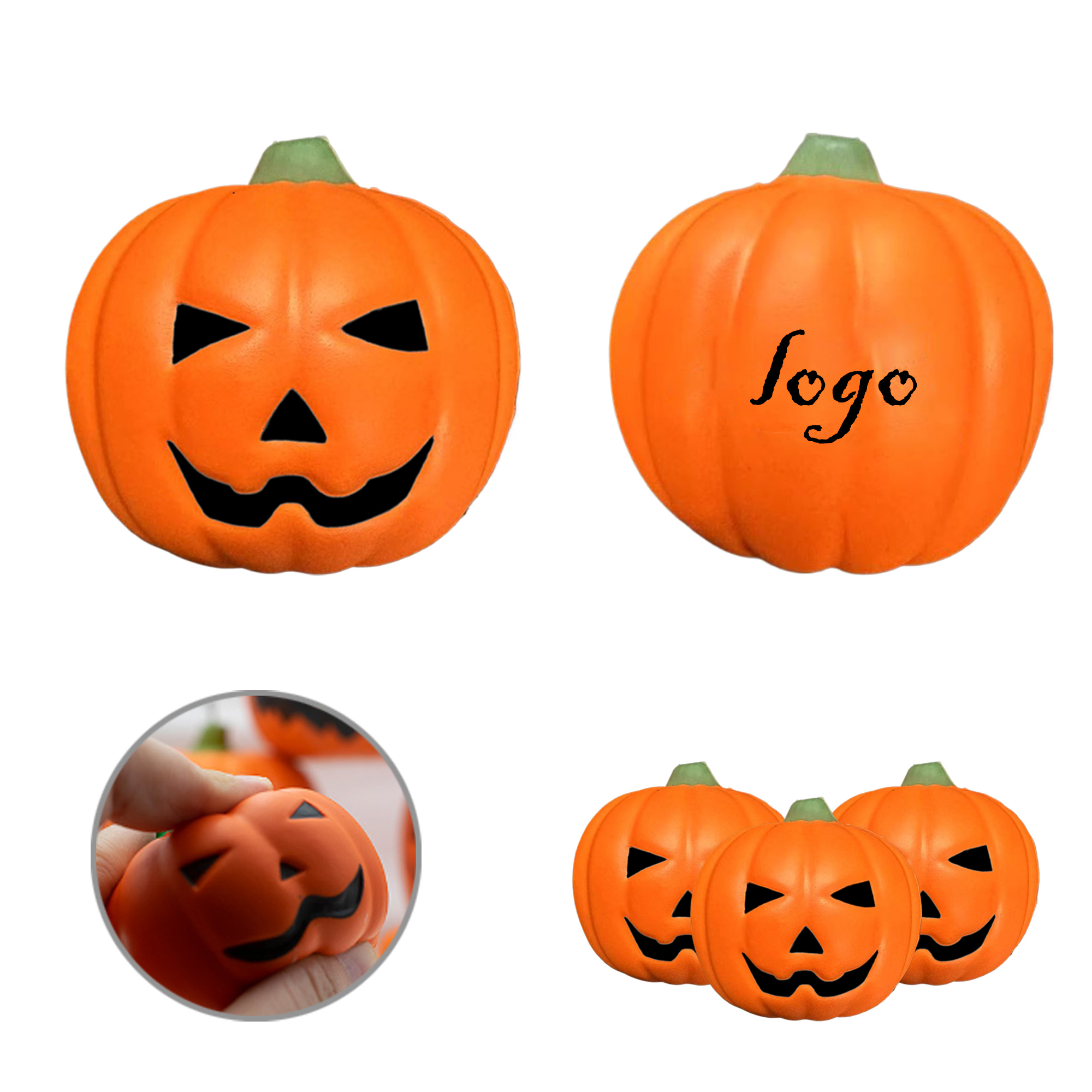 MOQ100 PU Pumpkin Stress Relievers 2