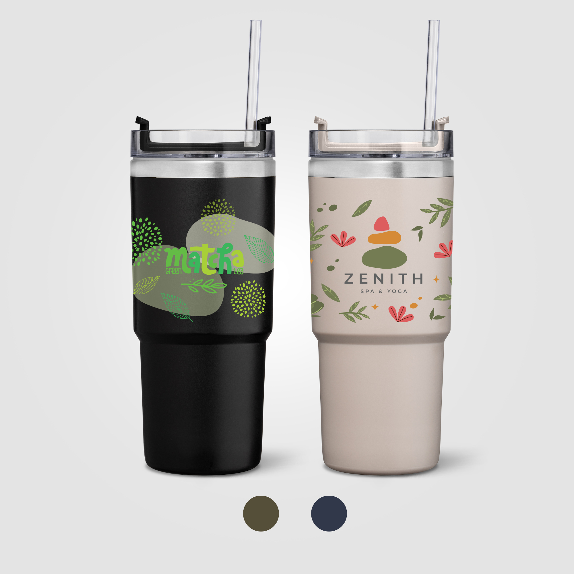 Rime Recycled Stainless Steel Double Wall Leakproof  Straw Tumbler - 25oz 1