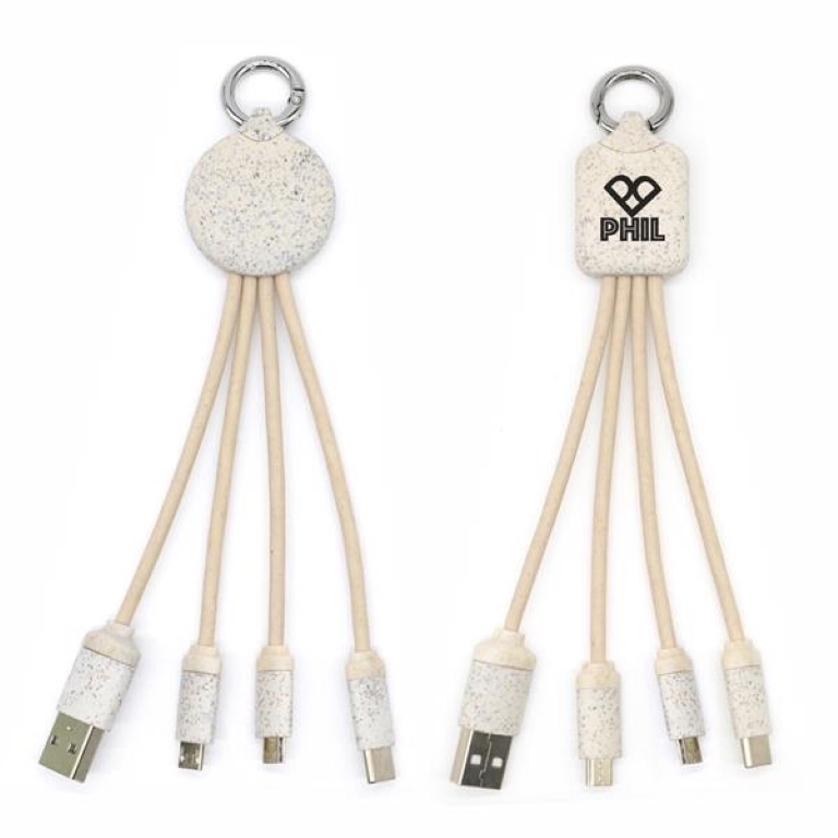 Eco-friendly 3-In-1 Charging Buddy With Key Chain 3