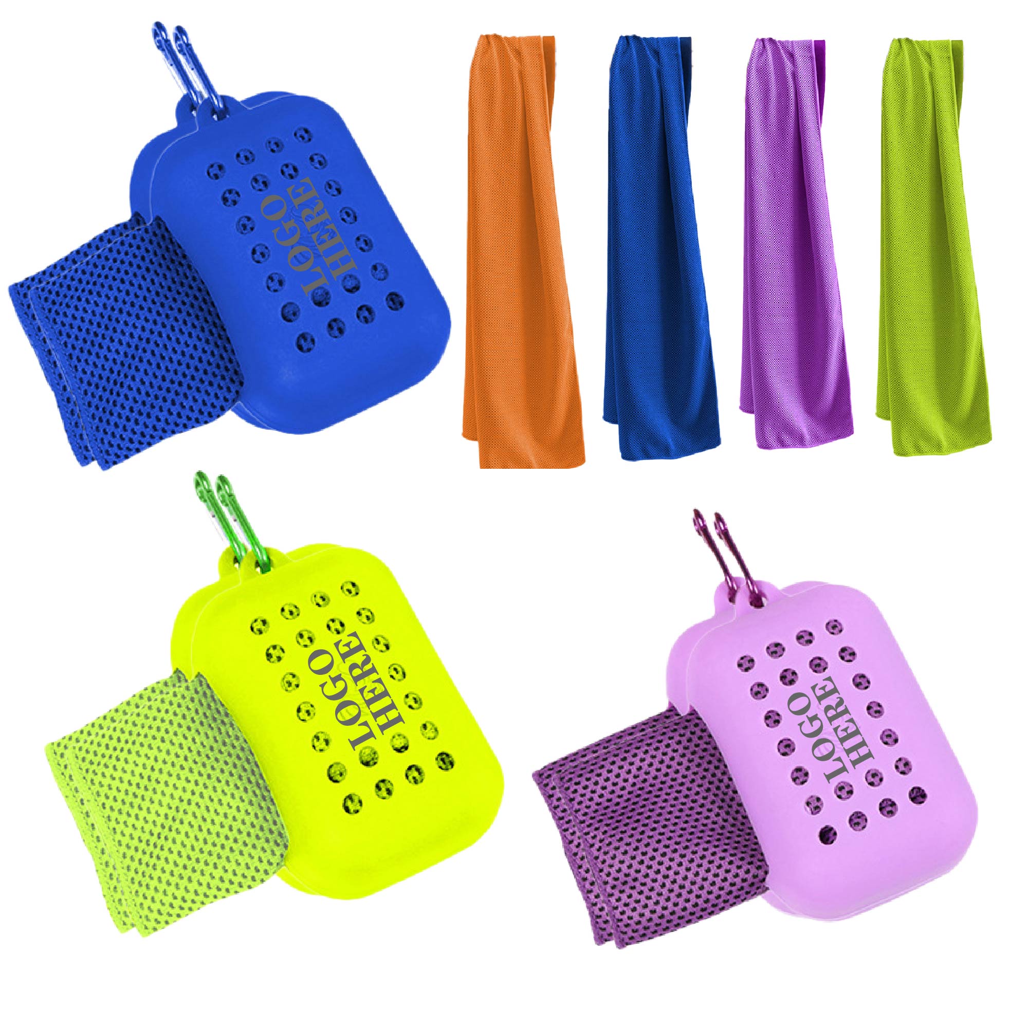 2-Tone Cool Towel w/Carabiner Case 3