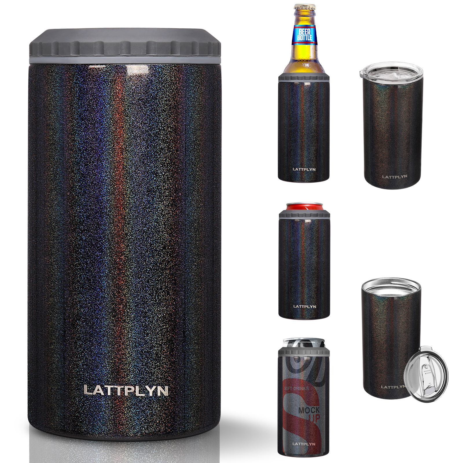 16 oz Vacuum Insulated Stainless Steel Tumbler Can Cooler 1