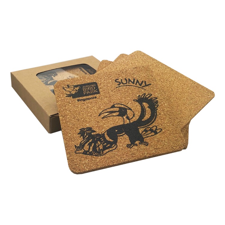 Vineyards Cork Coaster Square Set of 4 2