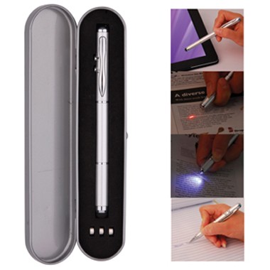 4 In 1 Metal Pen/Stylus/Laser&Led Flash Light Storaged in Metal Box 1