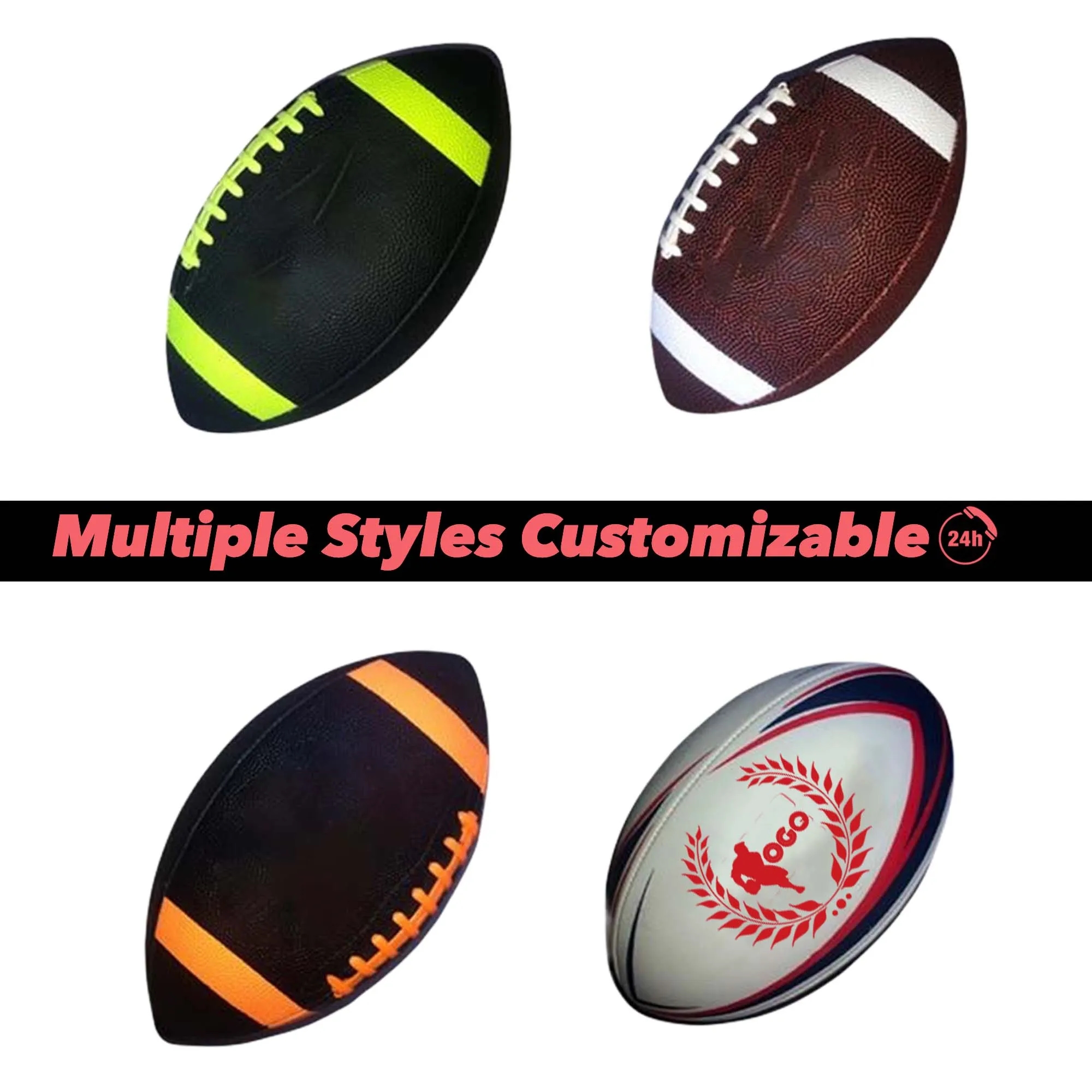 Size 9 Adult Standard Match American  Football Rugby Ball 7