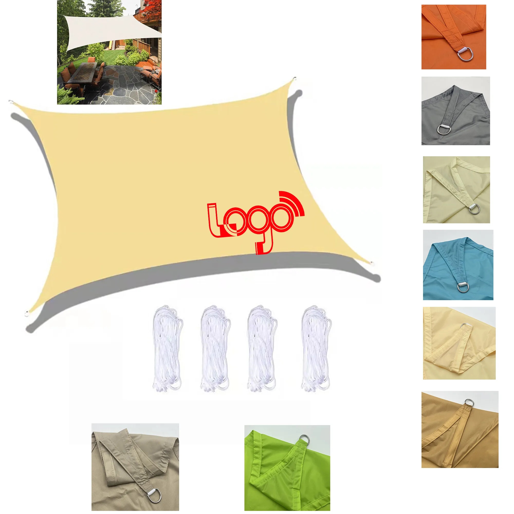 6.5 x 6.5ft  Sail Canopy Awning UV Blockage Sun Shade 2