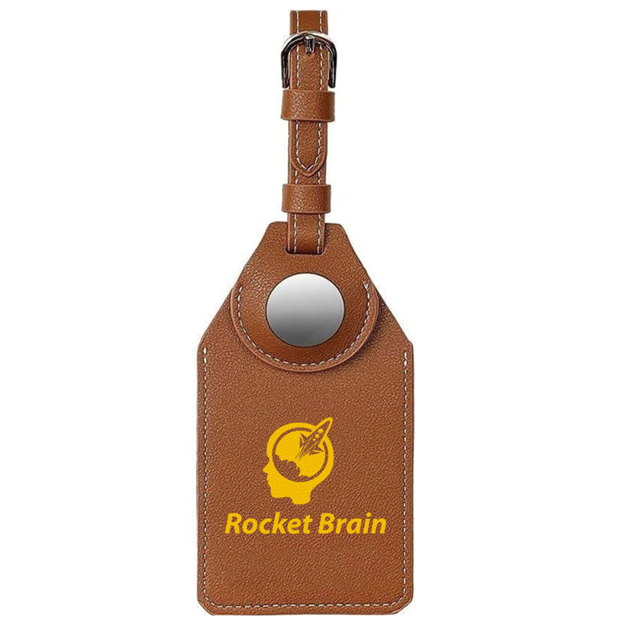 Faux Leather Luggage Tag with Air-Tag Holder