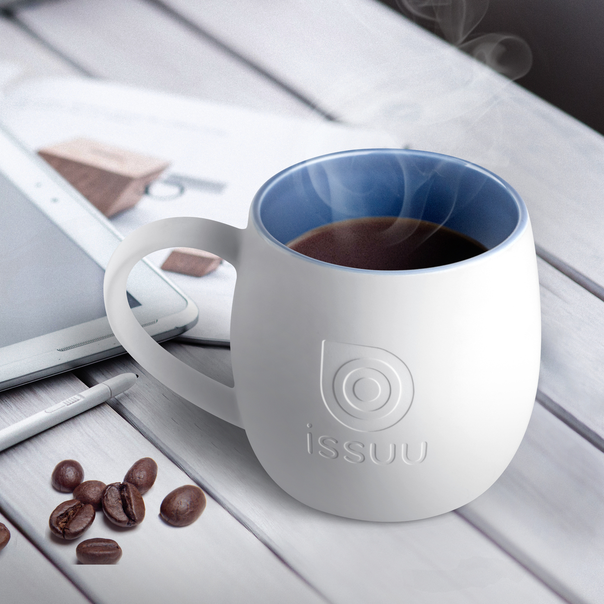12 Oz. Screen Print White Quartz Tea & Coffee Mug 8