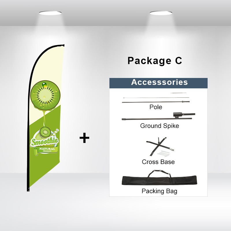 11ft Custom FEATHER FLAG Double Sided -Angled- PACKAGE "C" 4