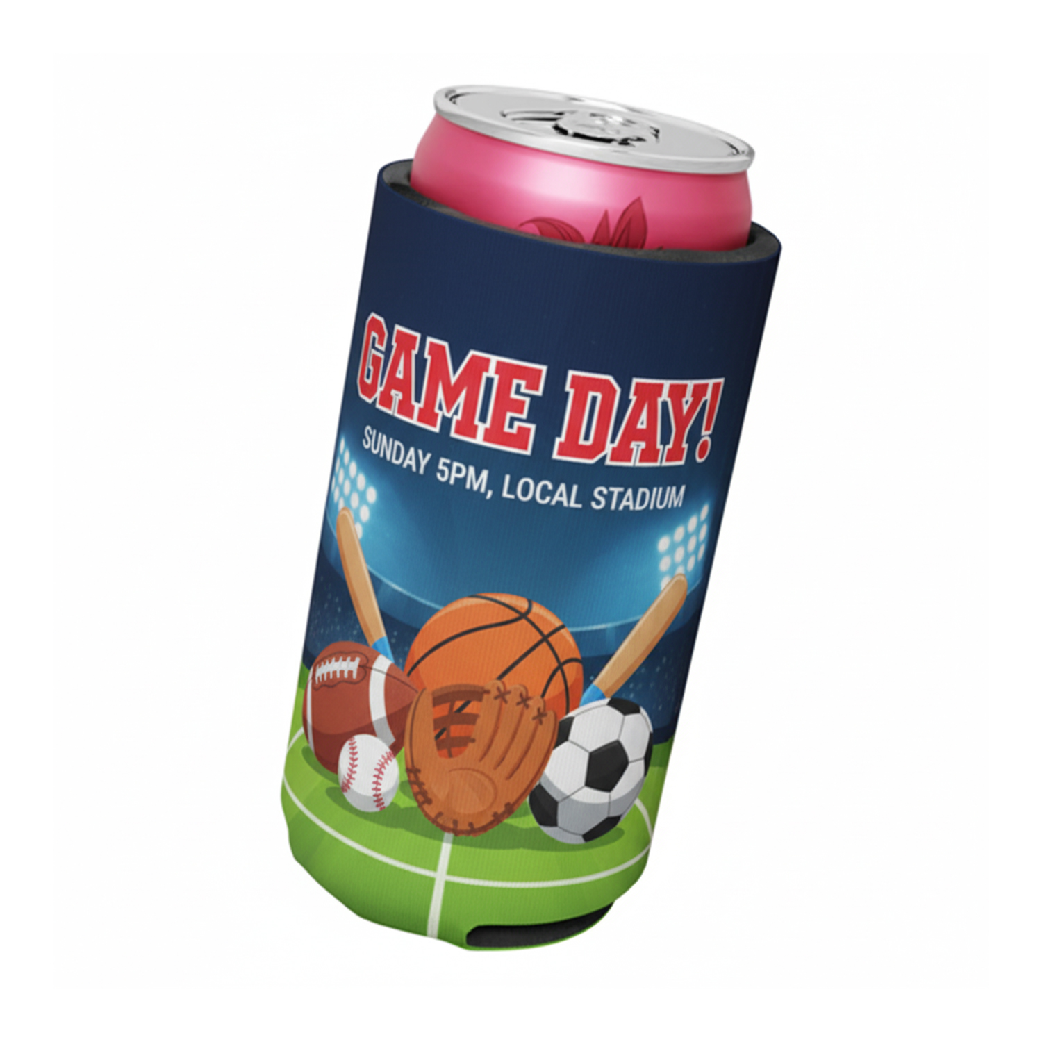 Premium 24 oz Full Color Tall Boy Foam Can Cooler 2