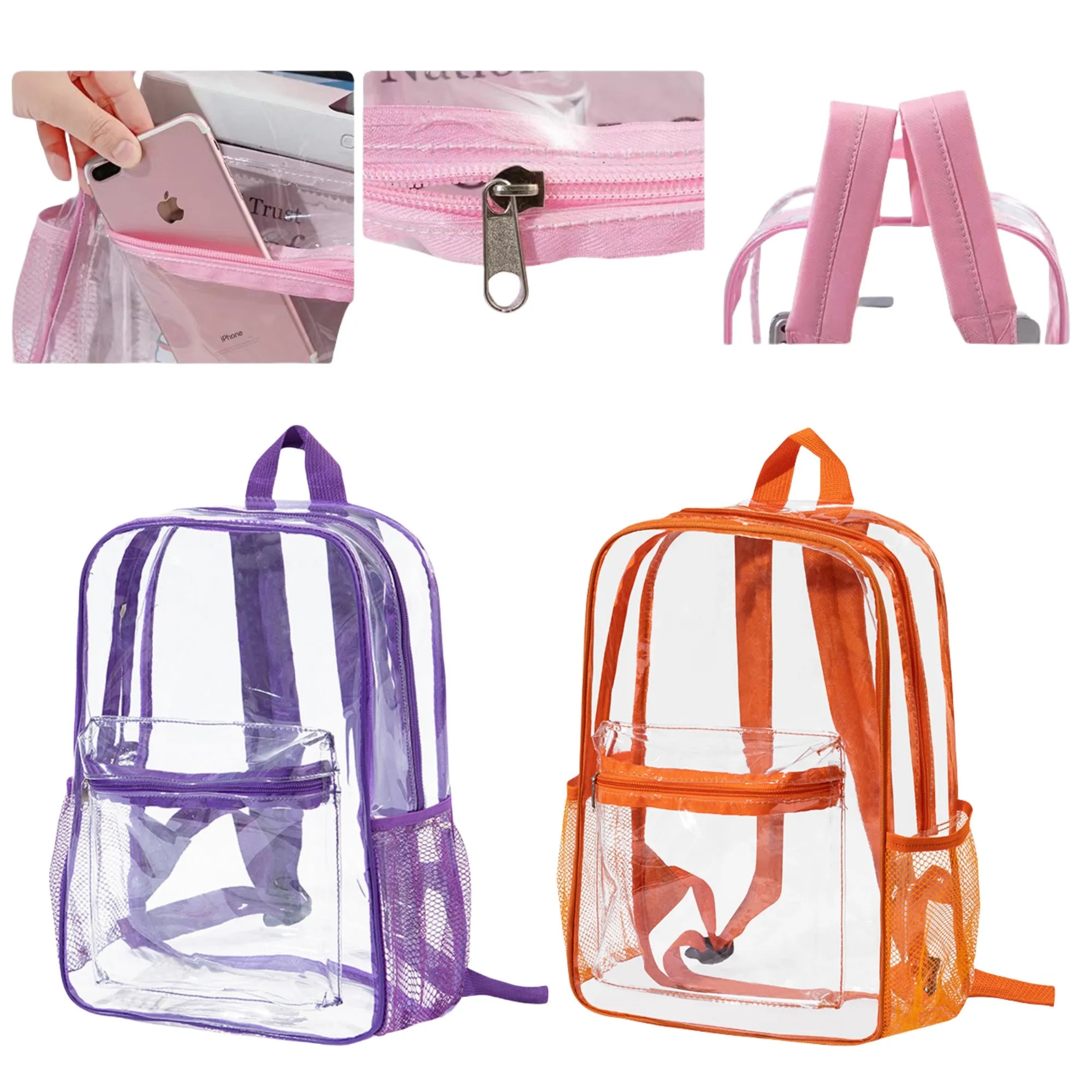 Multi-color Clear Waterproof PVC Backpack 2