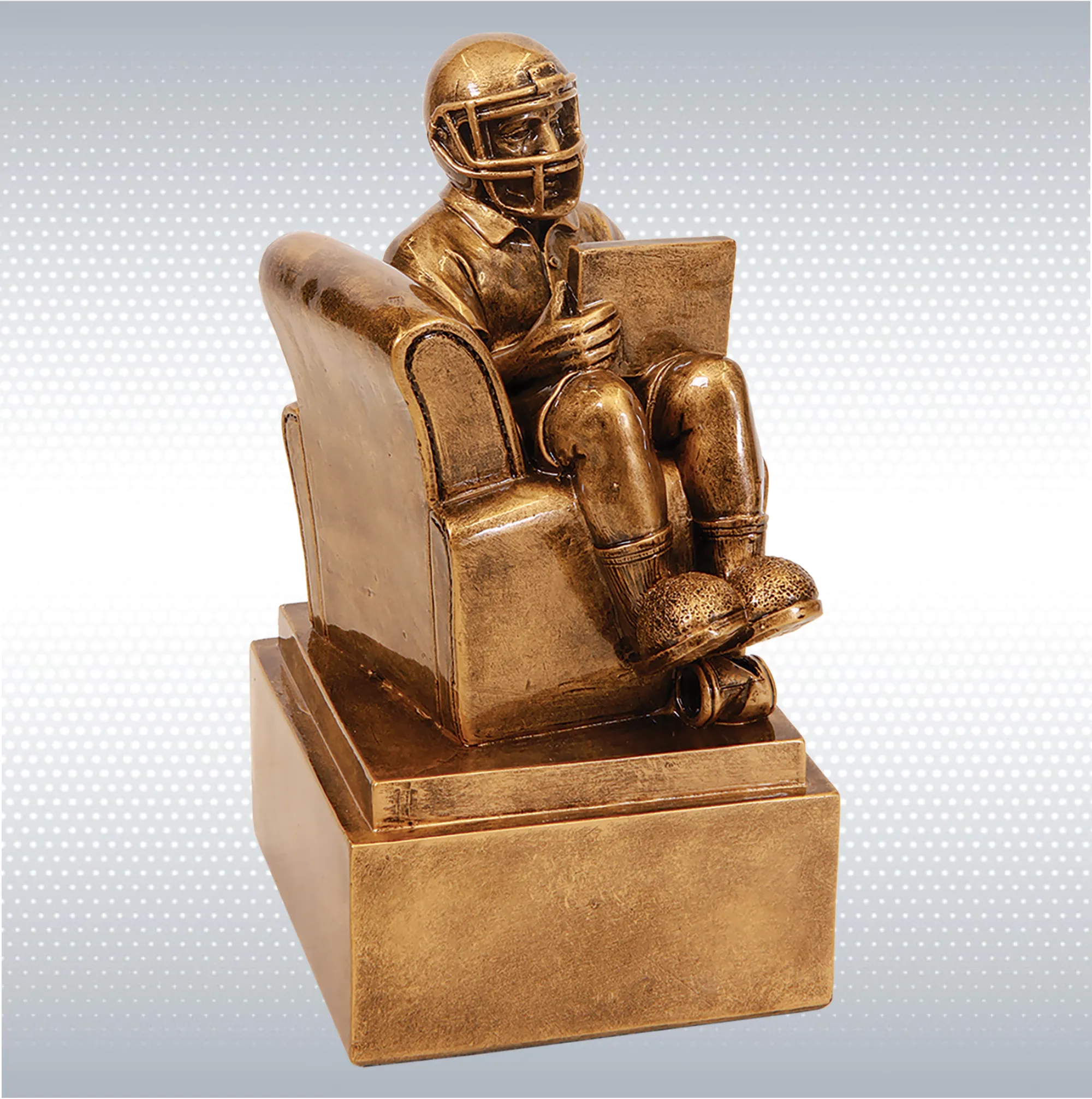 Antique Gold Fantasy Football Man in Chair 3