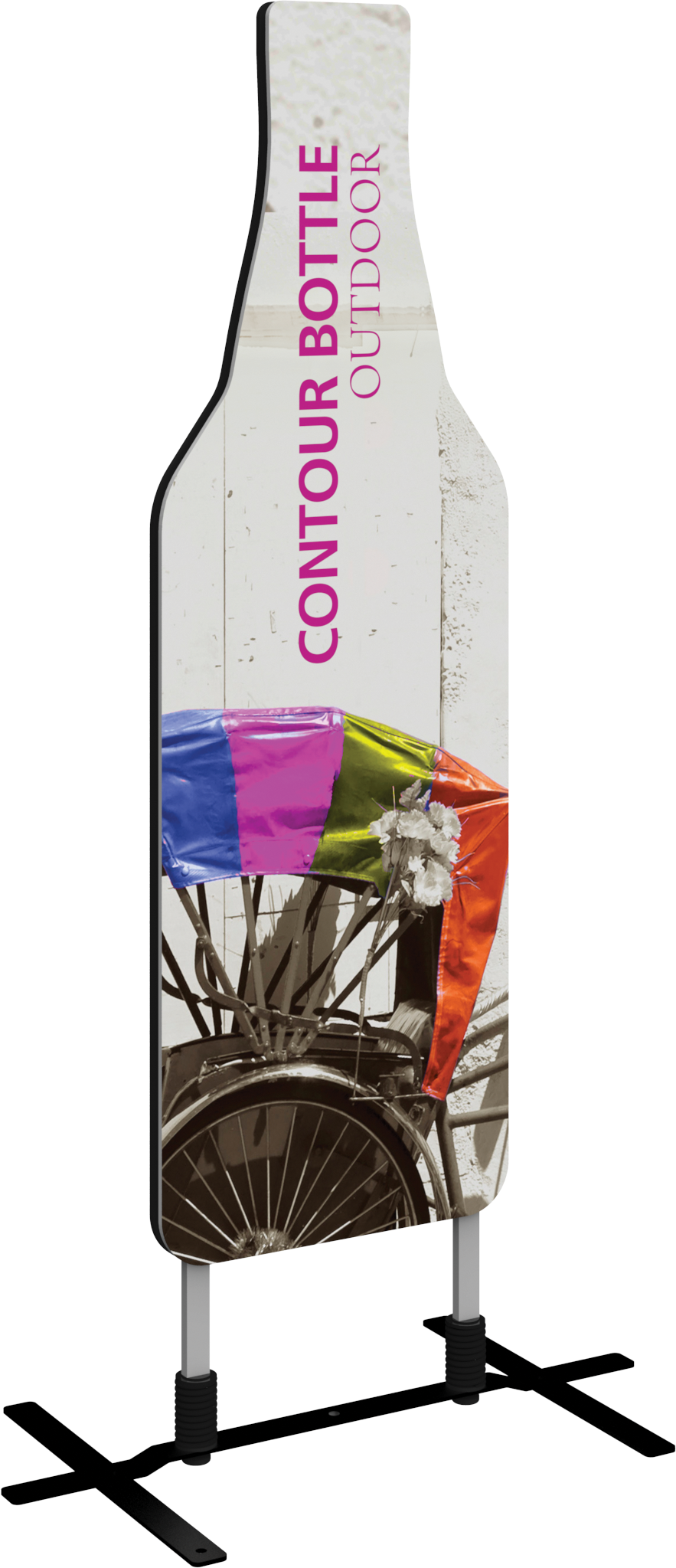 Contour Single-Sided Outdoor Sign Bottle w/Plate Base