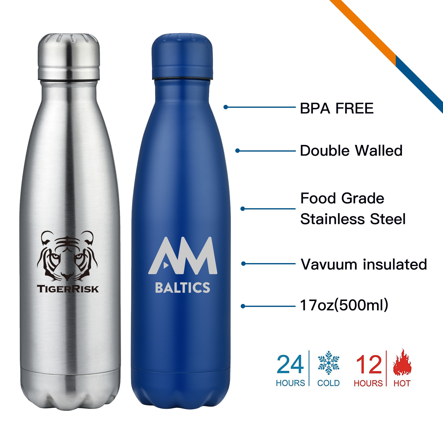 Trojan Stainless Steel Water Bottle - 17 OZ. 7