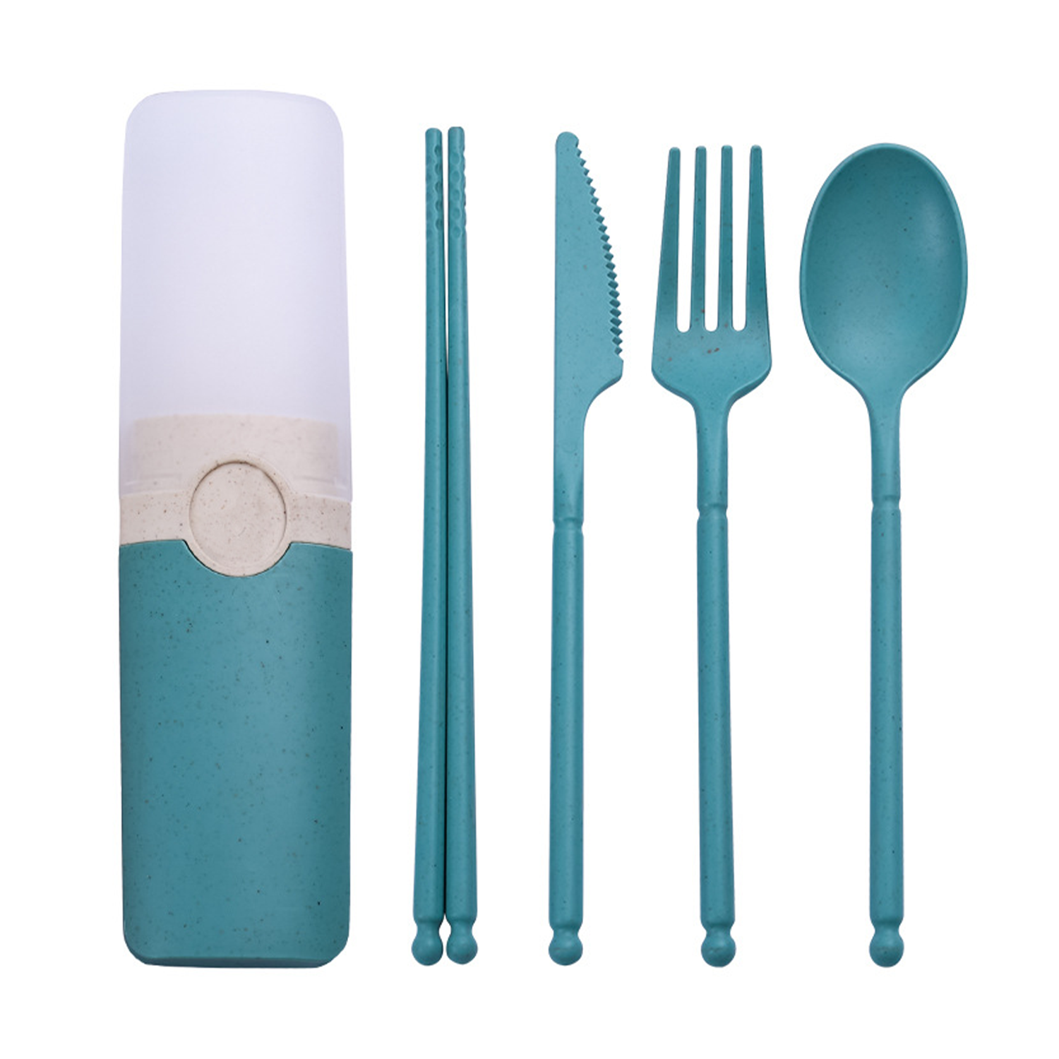 4 Pcs Food Grade Wheat Straw Tableware Set w/ Box 10