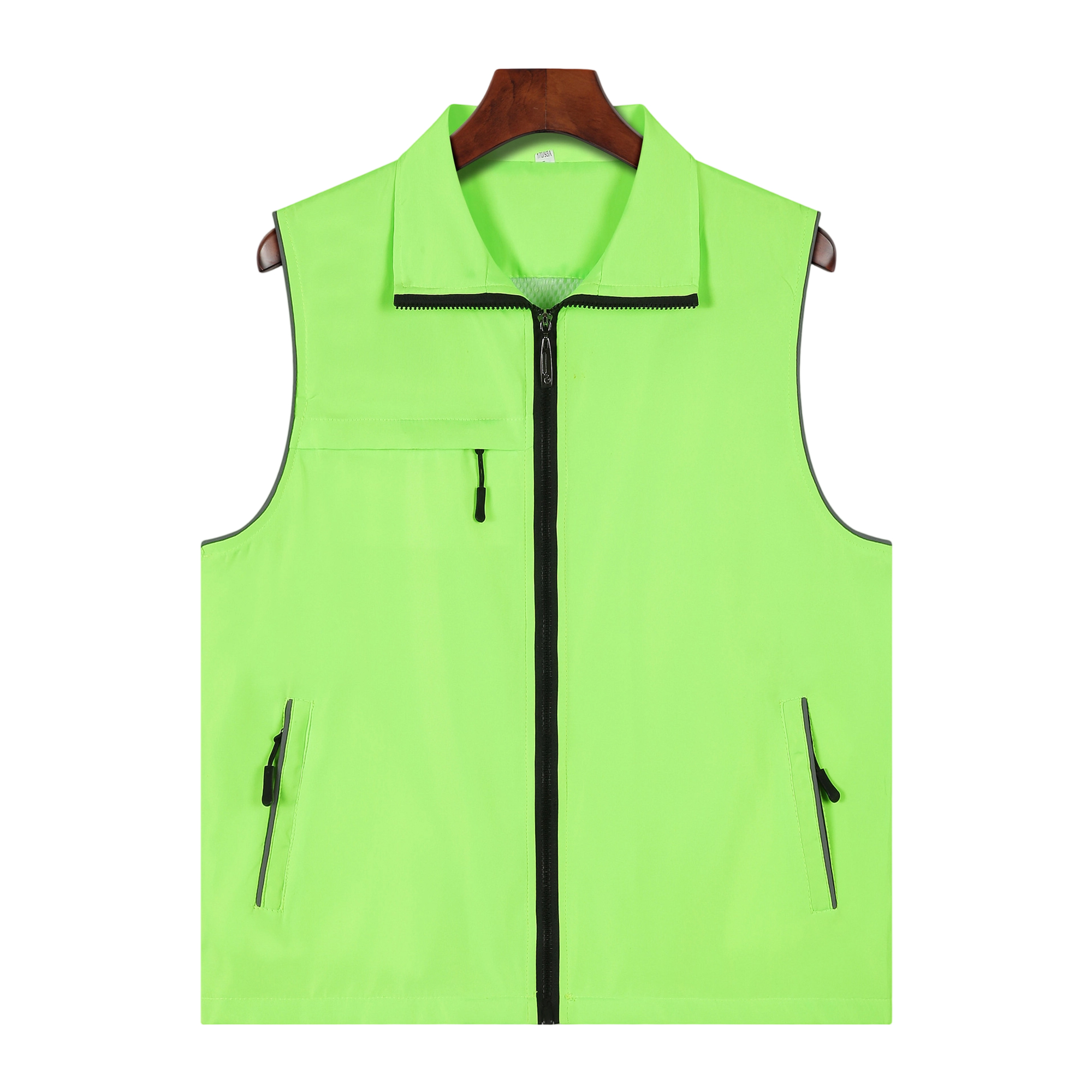 High Visibility Polyester Safety Vest With Reflective Strip 28.4" x 24.4" x 0.2" 2