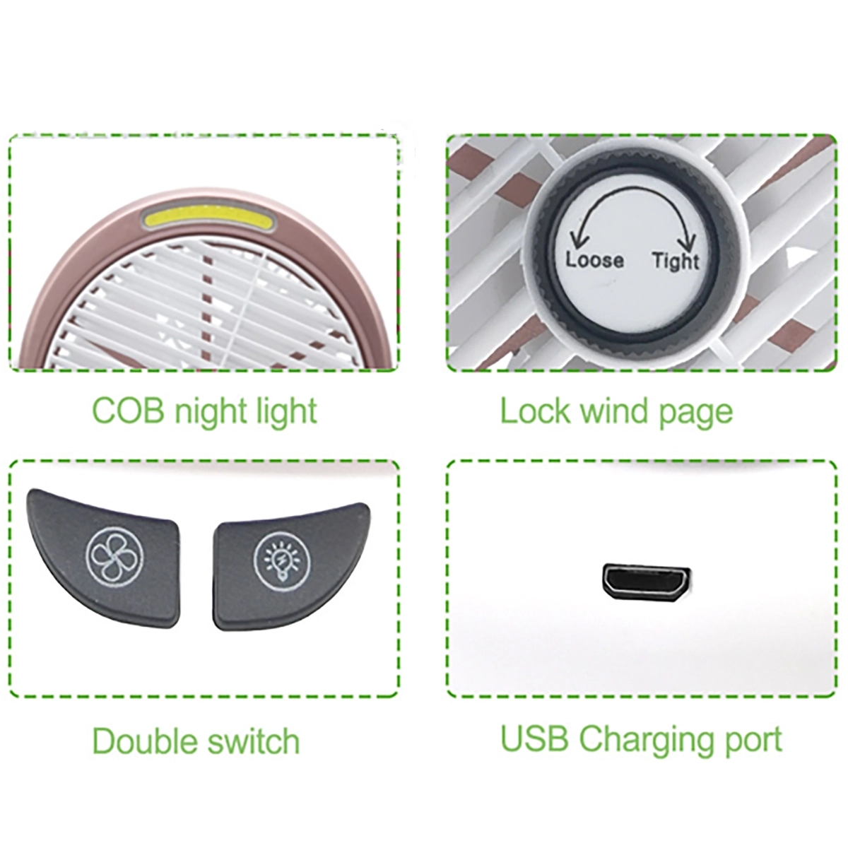 Desk Fan With Cob Light 7