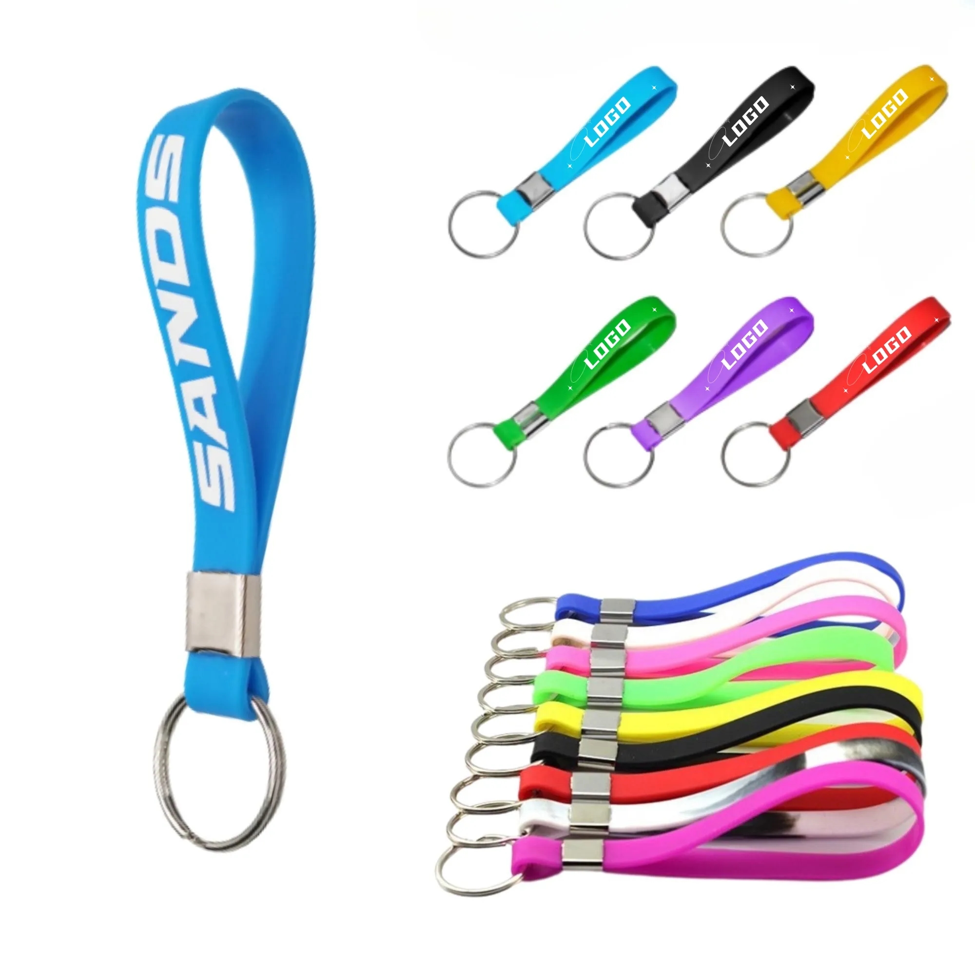 8" Custom Silicone Keychain PMS Color 2
