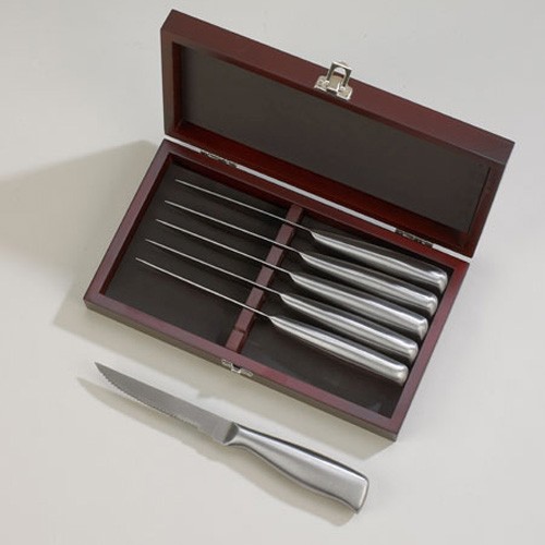 Appuntito 6 Pc Knife Set w/Metal Handles in Rosewood Box 1
