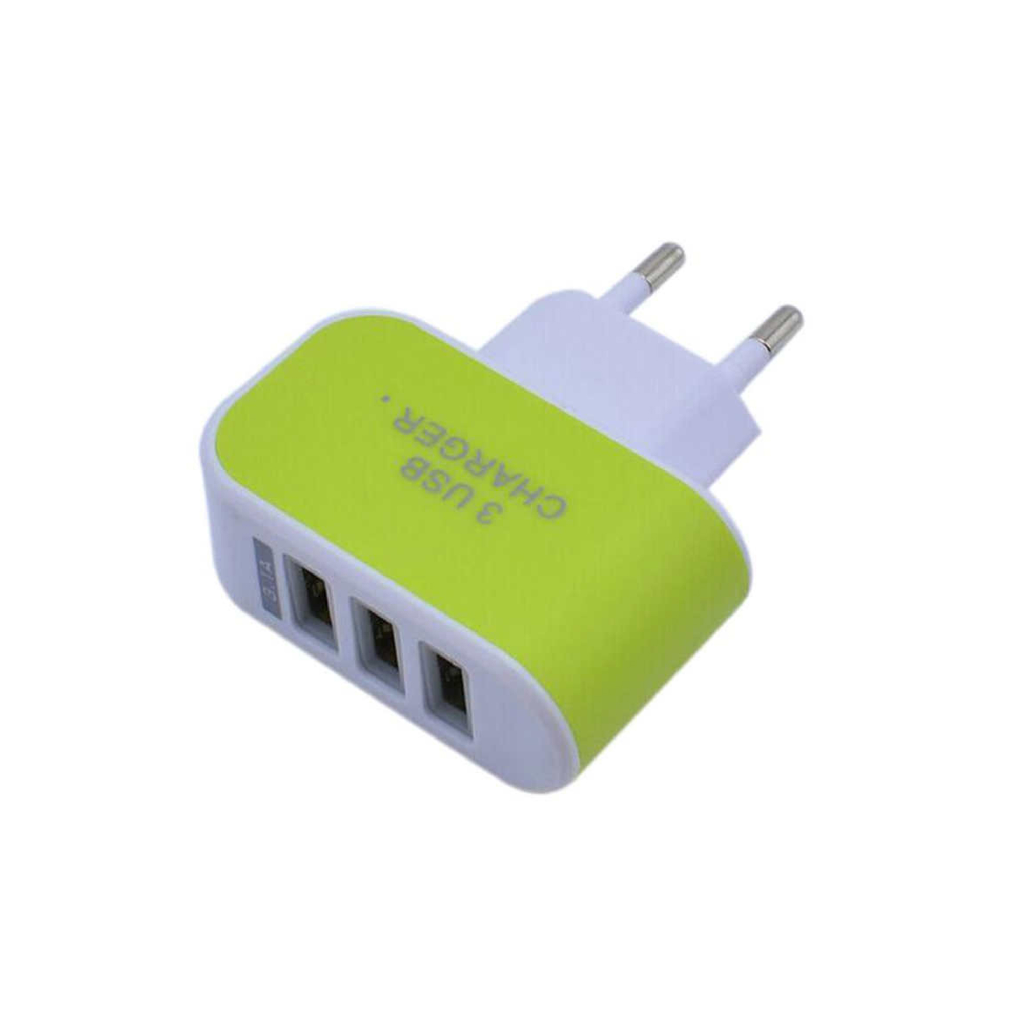 Three Port Wall Charger 5 Volt 2 Amp 2.6" x 2.4" 5