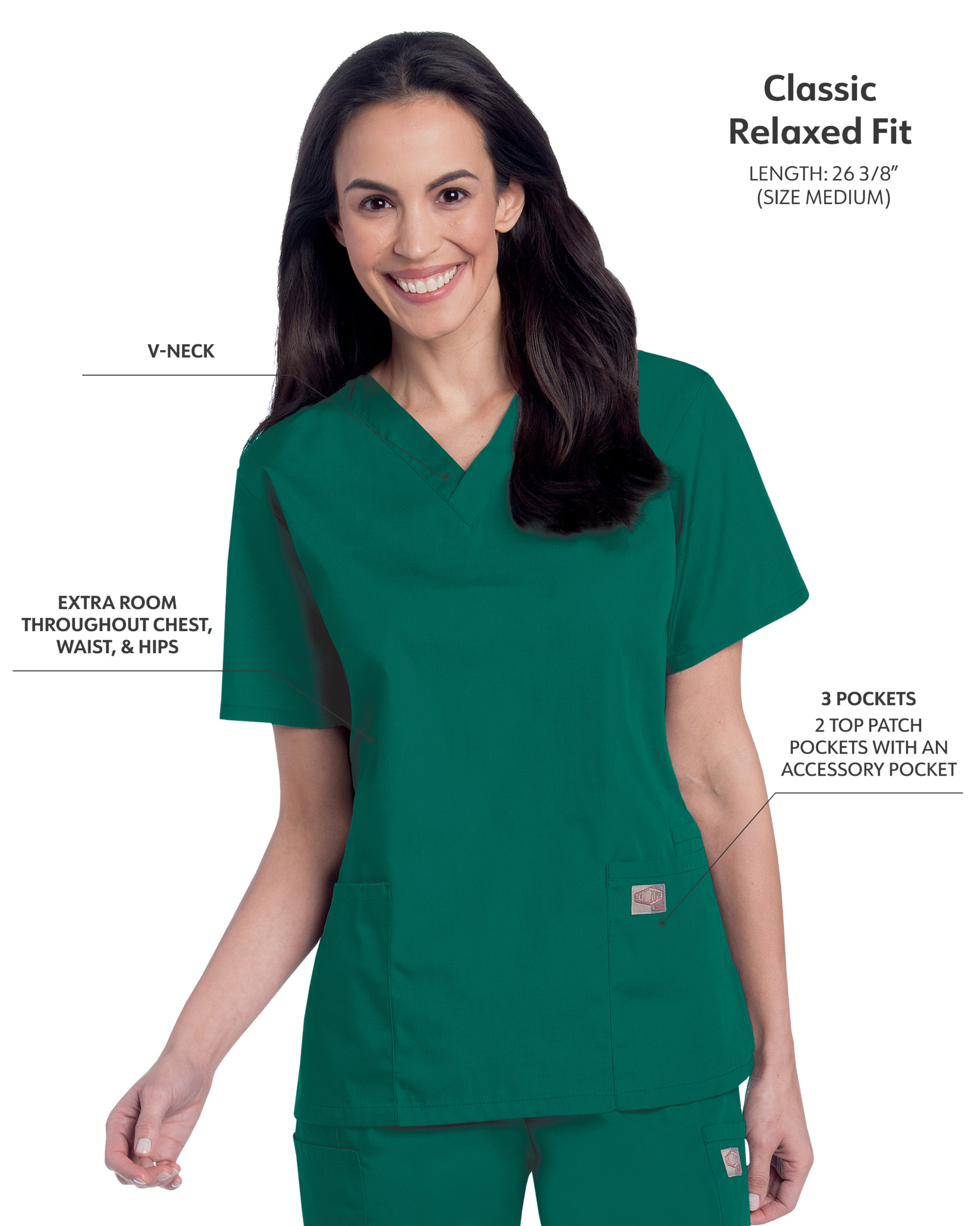 Landau - ScrubZone - Women's Three-Pocket Clean Back V-Neck Top 42