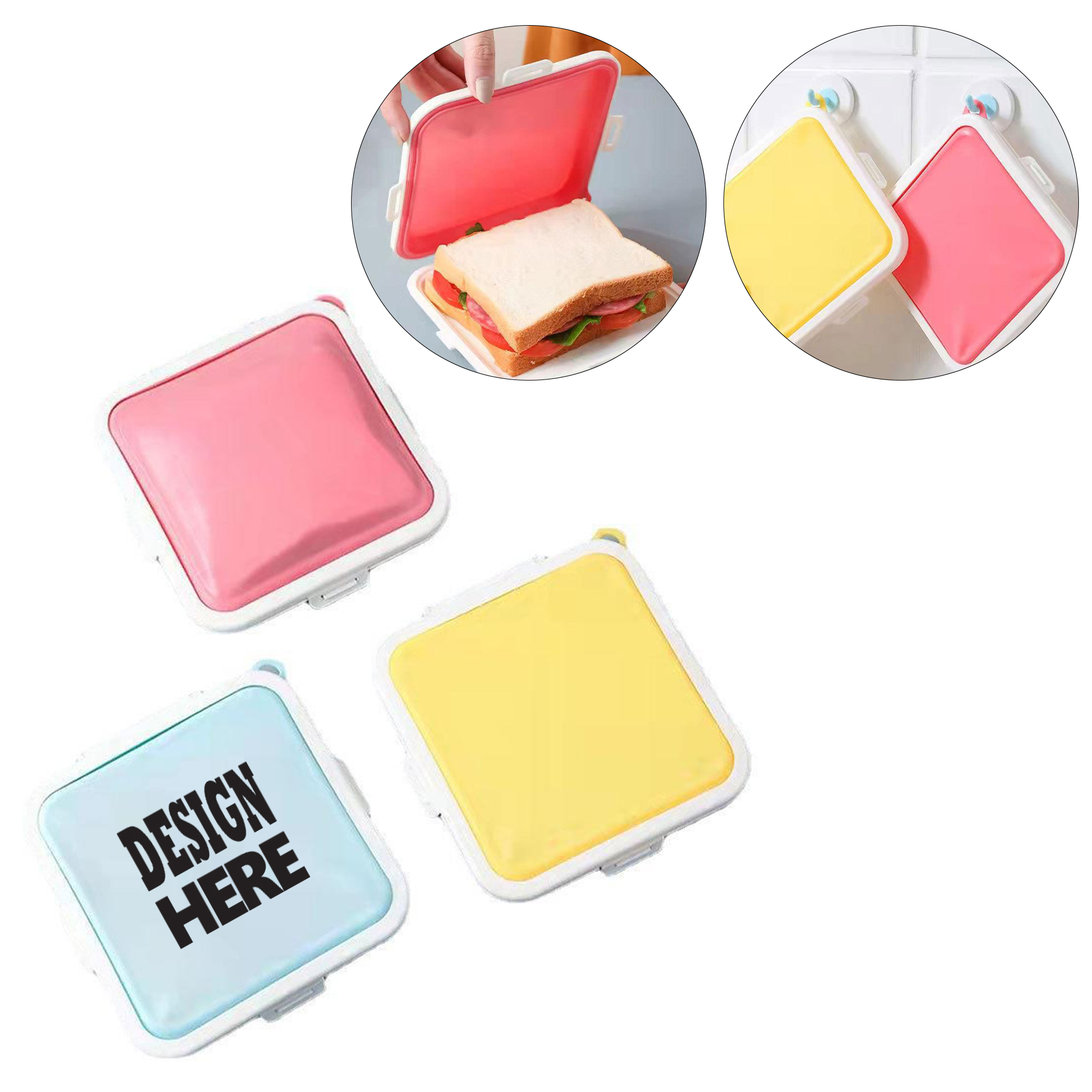 Portable Silicone Sandwich Lunch Box 2