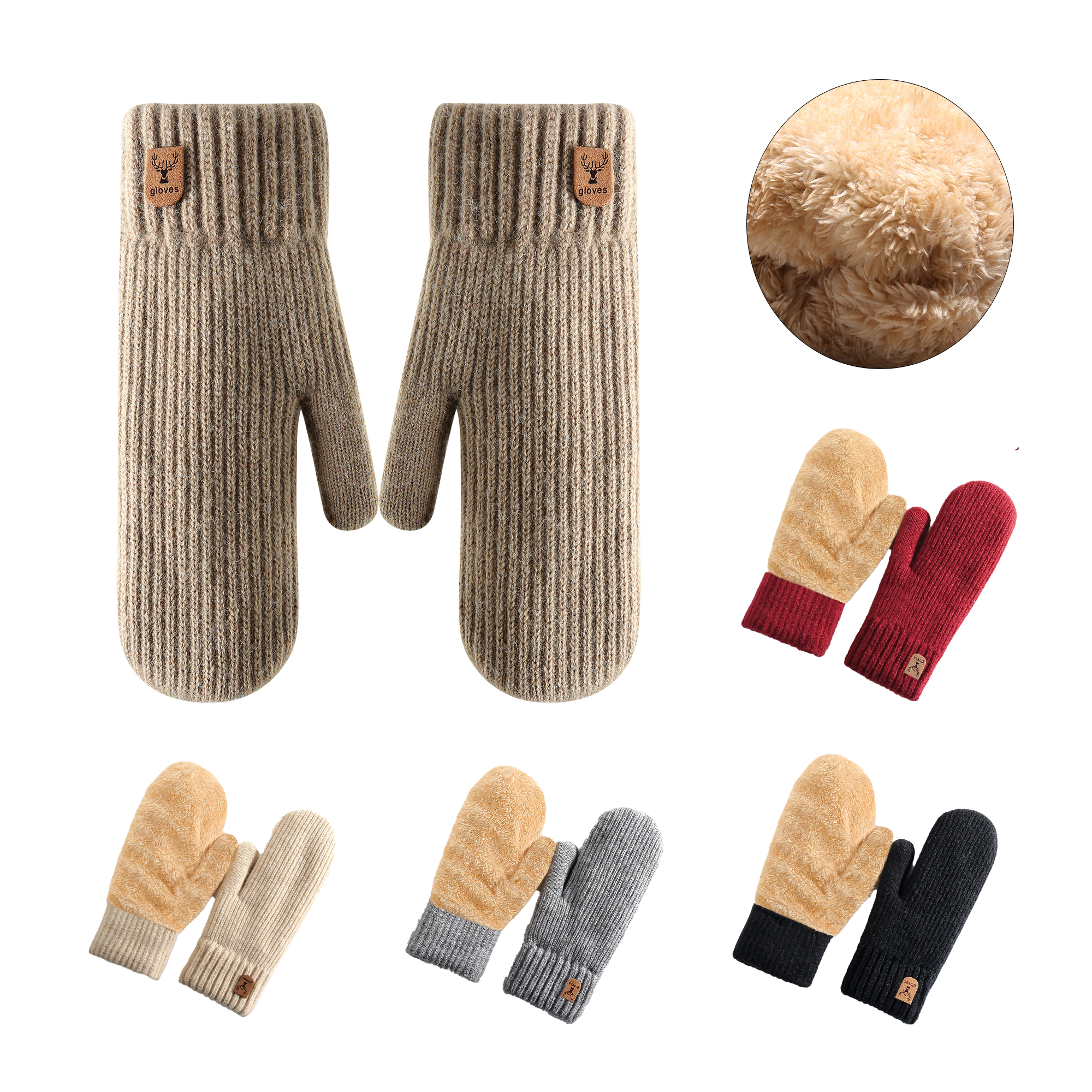 Winter Wool Lined Warm Gloves 2
