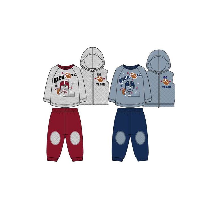 Boys' Fleece Vest Set Assorted 3pc 12-24m 2
