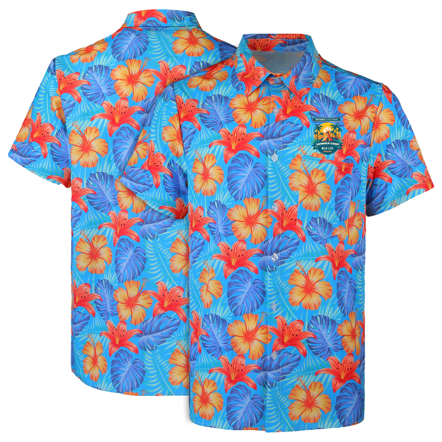 UV Resistant Sublimated Hawaiian Shirt W/ Pocket 1