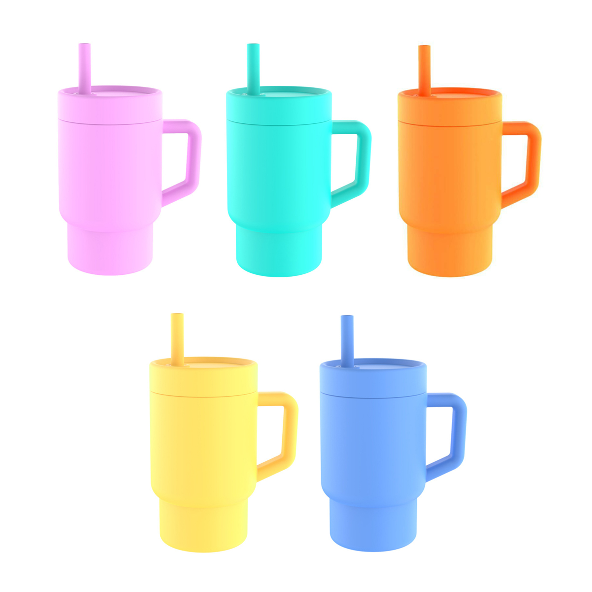 Silicone Tumbler with Handle and Straw Lid 6