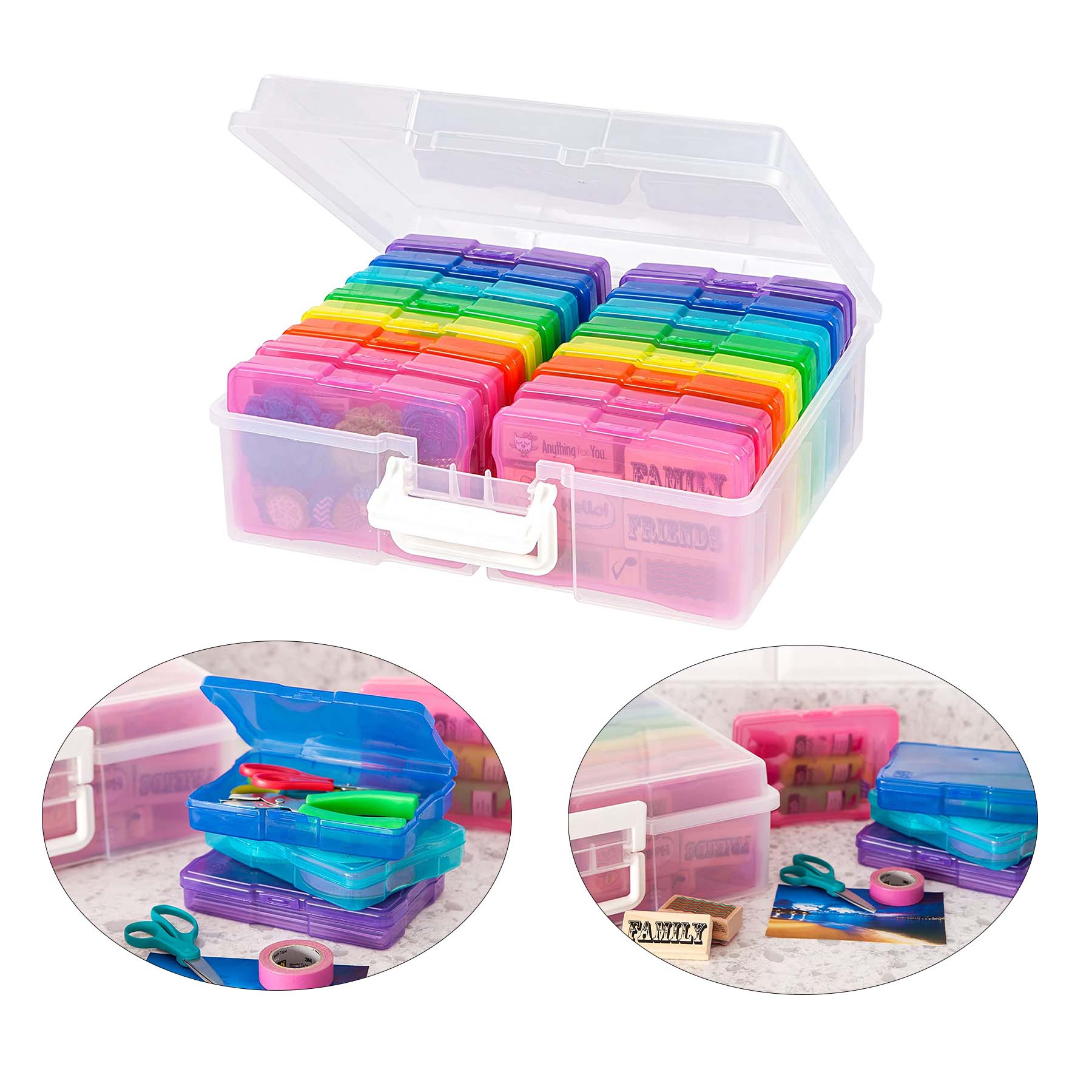 4 x 6 Inches Photo Storage Craft Keeper with 16 Organization Cases For Pictures