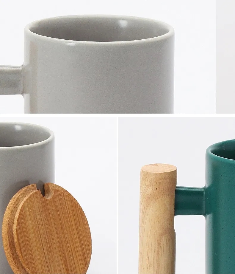 Wooden handle mug set 2