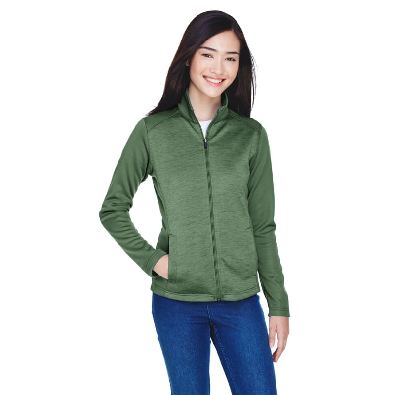 Devon & Jones Ladies' Newbury Colorblock Mélange Fleece Full-Zip 12