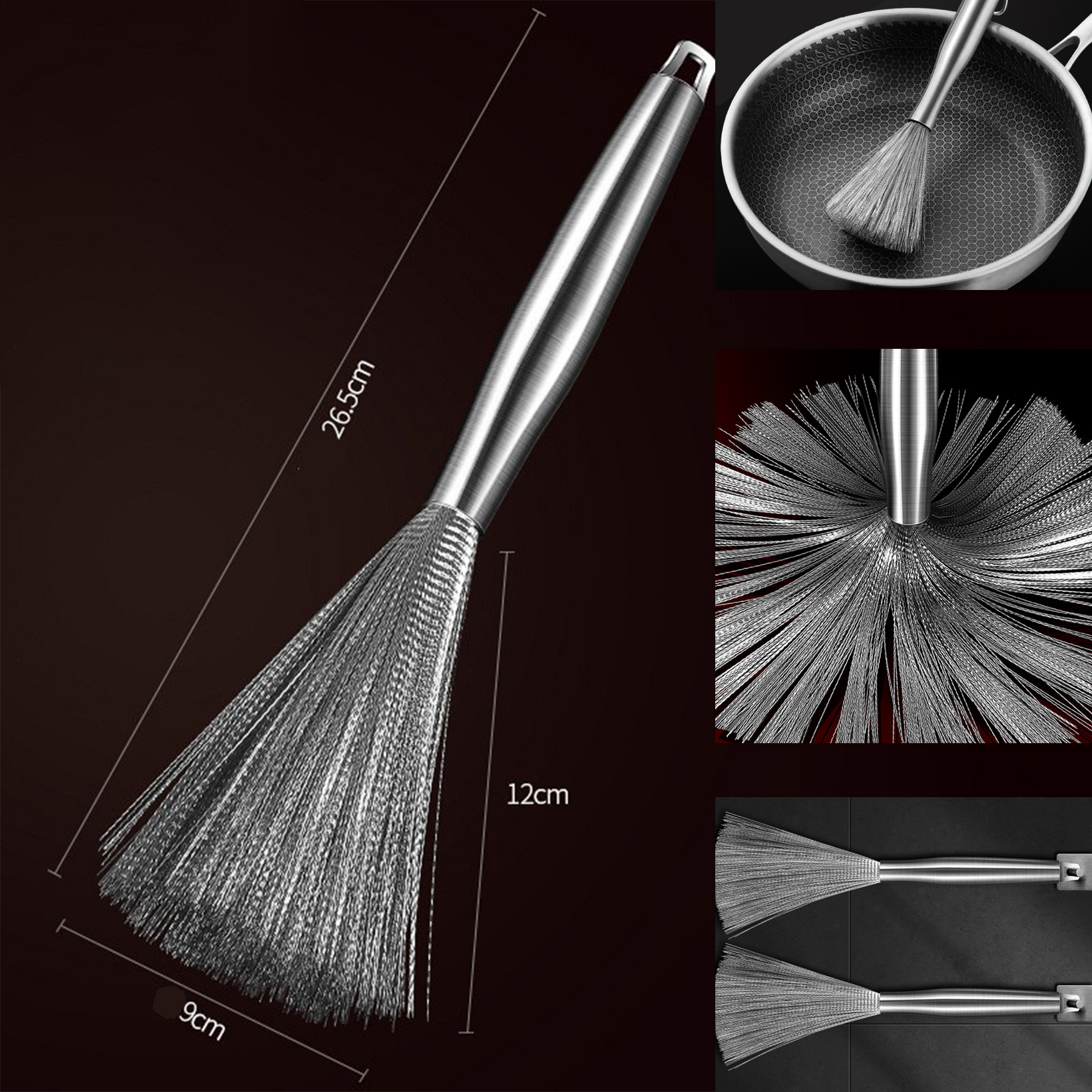 304 Stainless Steel Wok Brush 2