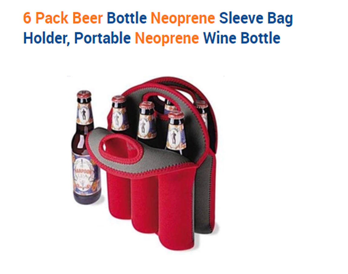 iBank ® 6-Bottle Neoprene Wine Carrier Tote Bag, Bottle Holder 3