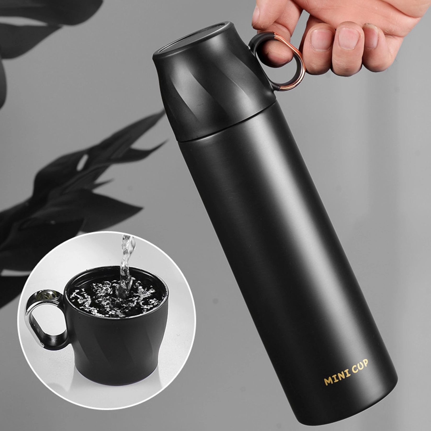17 Oz. Double Wall Stainless Steel Water Bottle with Cup, custom water bottle with logo imprint 12