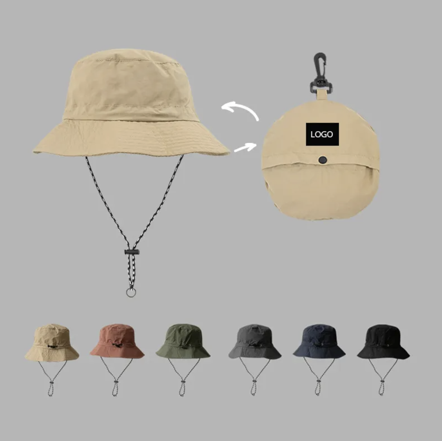 Unisex Foldable Bucket Hat With Storage Bag 2