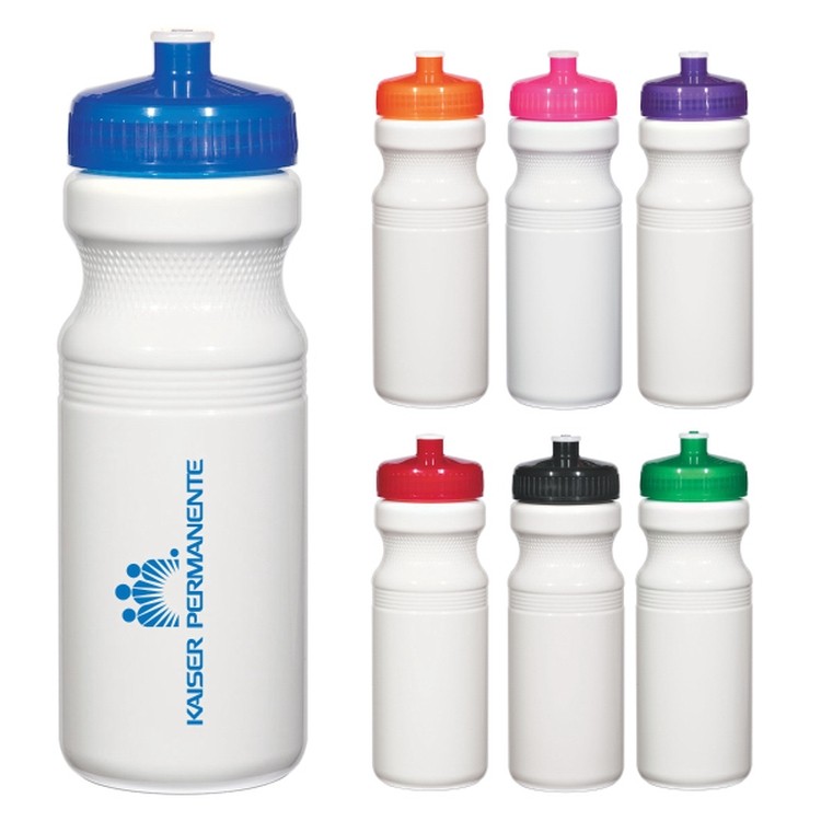 24 oz. White Bike/Fitness Water Bottle 2