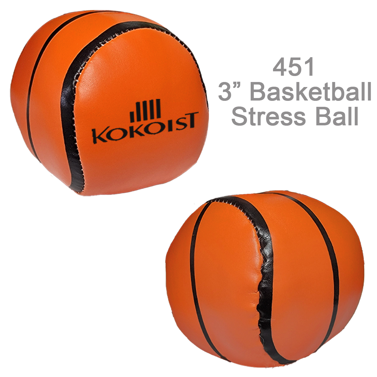 3" Basketball Soft Squeezable Stress Ball - Stress Reliever 1