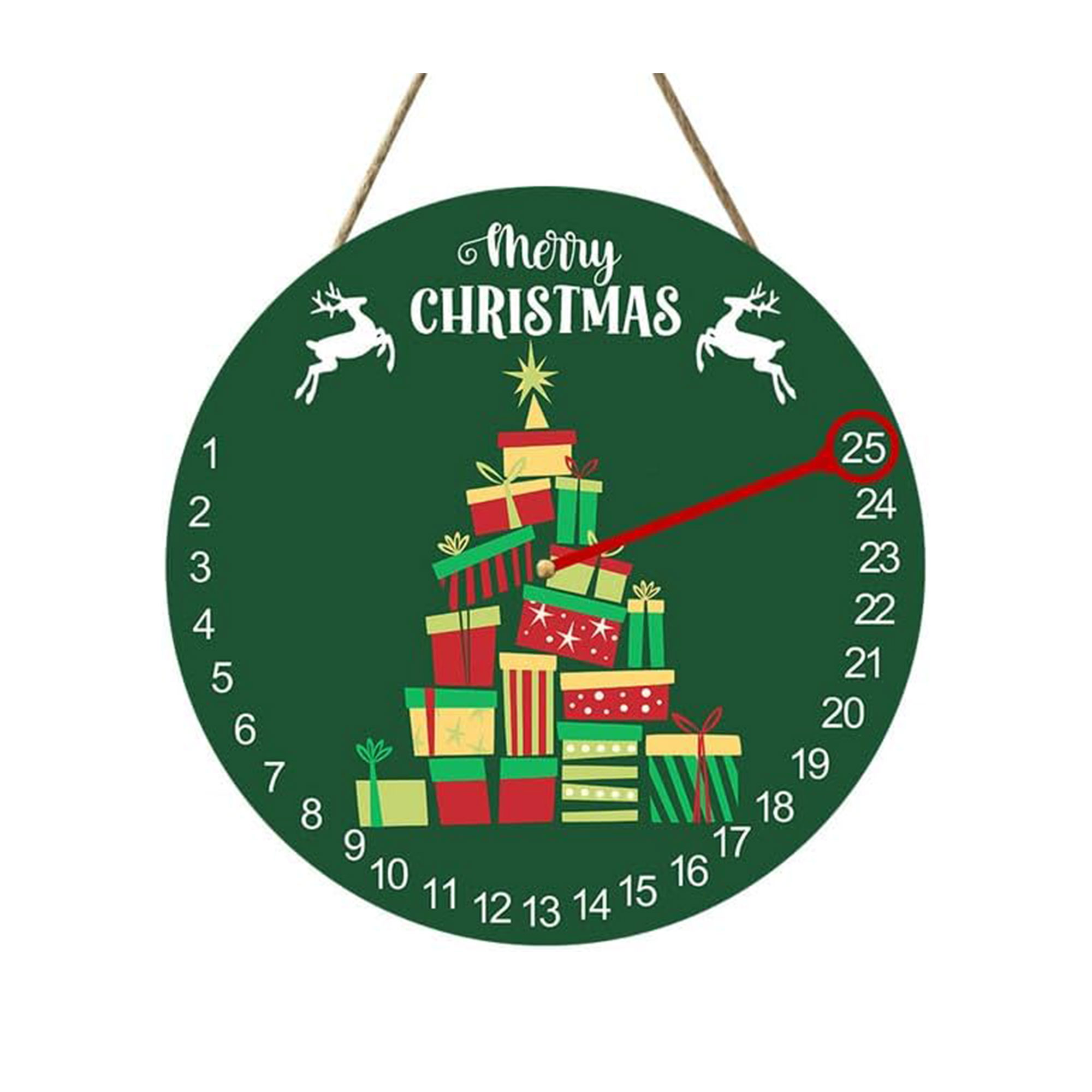 Wooden Circular Christmas Countdown Hanging Calendar 1