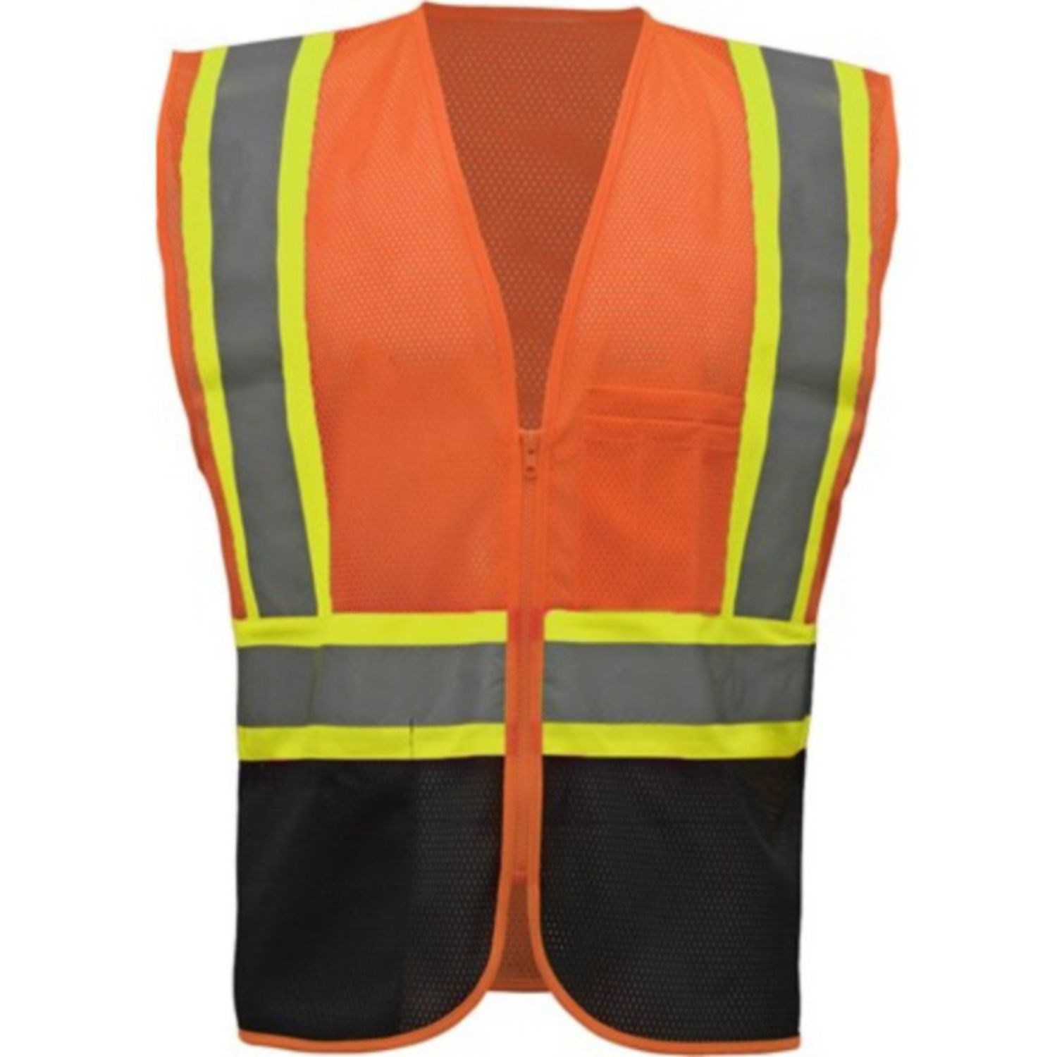 3.8 Oz. Polyester Class 2 Color Block Reflective Tape Safety Vest With Pocket 7