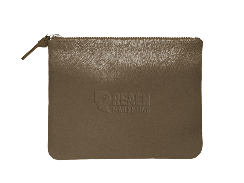 Real Leather Flat Pouch Medium