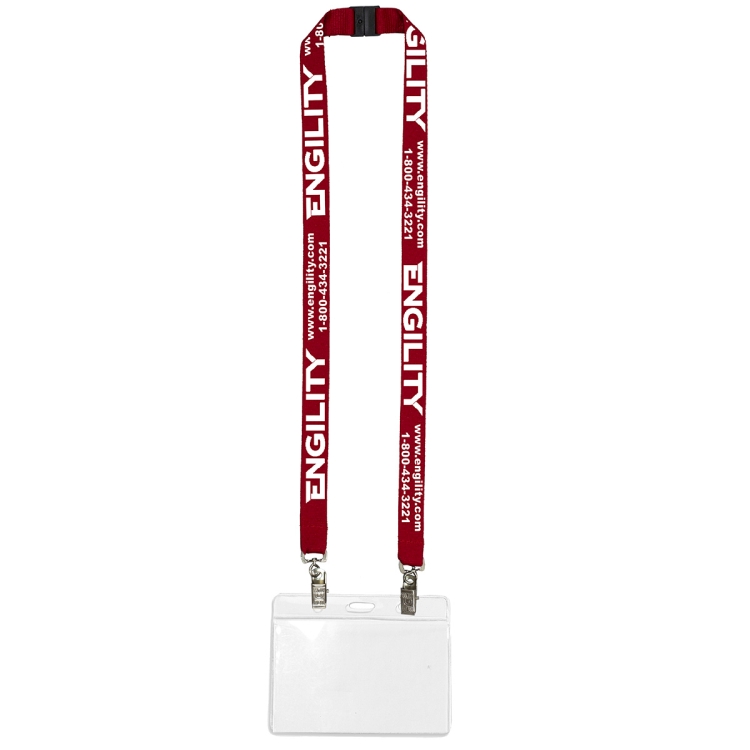 "RICARDO" 3/4" Dual Attachment Polyester Silkscreen Lanyard with FREE Breakaway Safety Release 17
